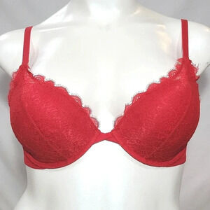 34C Gilligan & O'Malley Women's High Apex Push Up Underwire‎ Bra Red Pop